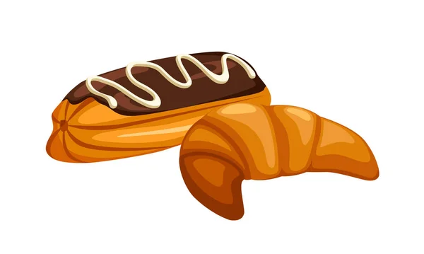 Illustration Vectorielle Donut Croissant — Image vectorielle