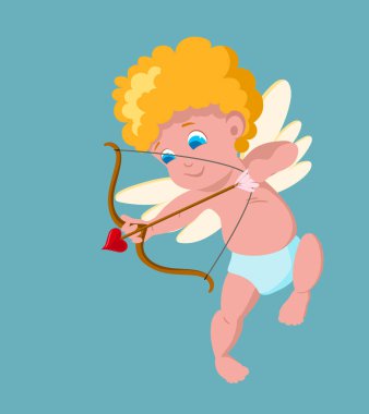 Sevgililer Günü Aşk Kalbi Aşk Tanrısı bir ok attı 