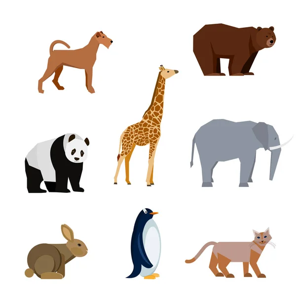 Illustration Vectorielle Des Figures Animaux Géométriques — Image vectorielle