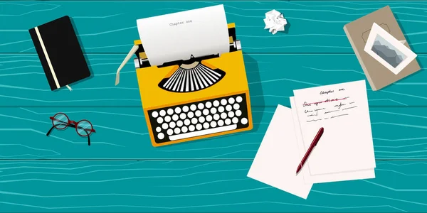 Daktiloyla yazar masası