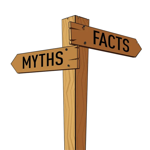 Ilustrasi Mitos Dan Fakta Vektor - Stok Vektor