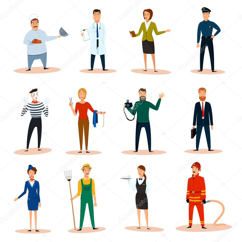 Professions Characters vector illustration