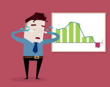 Depresyondaki işadamı ağlıyor: İş başarısızlığı, not al