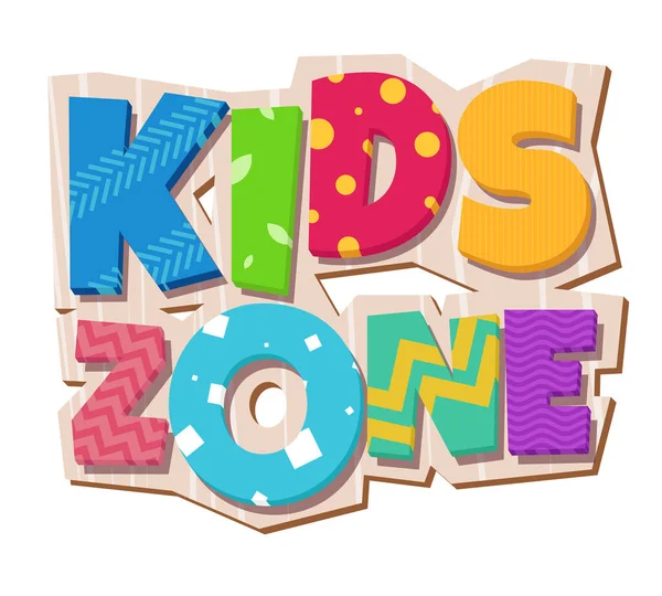 Illustrazione Vettoriale Kids Zone — Vettoriale Stock