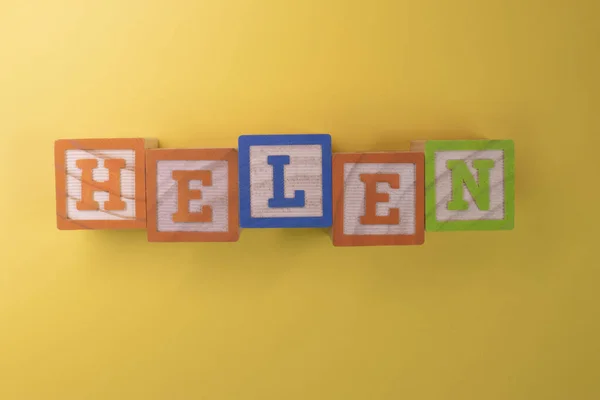 Name Helen Made Wooden Blocks — Stock Photo, Image