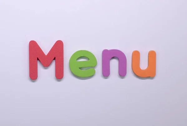 Menu Word Scritto Con Spugna Colori — Foto Stock