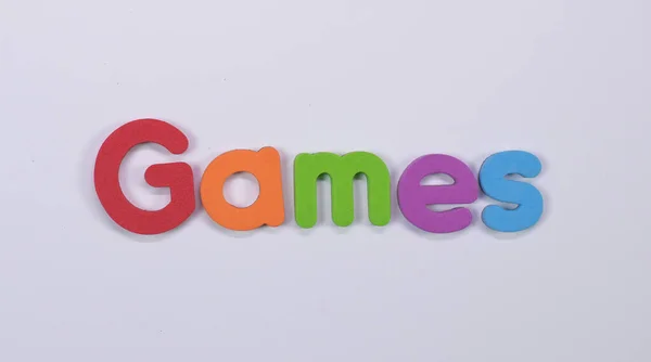 Word Games written with color sponge