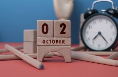 2 Ekim tahta bloklarla yazılmış