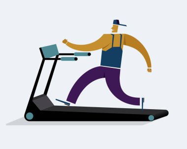 Koşu bandında koşan bir adam