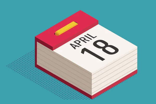 İzometrik takvim vektör simgesi