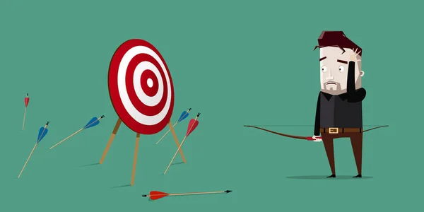 Hedefe bir ok bile isabet etmediği için insan sıkıntılı: hedefe ulaşılmadı