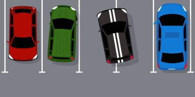 Yanlış park edilmiş arabalı park yeri 