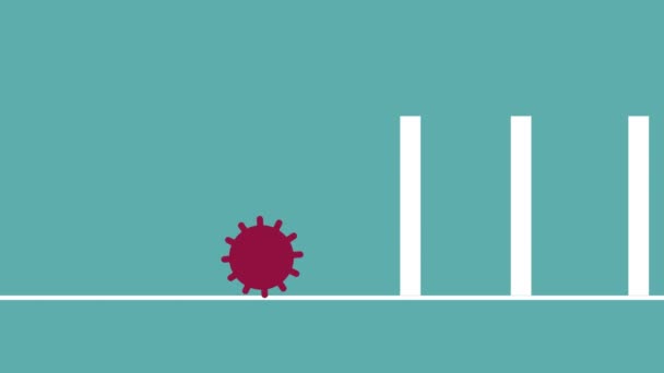 Fique Casa Salvar Vidas Animação Efeito Dominó — Vídeo de Stock