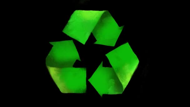 Símbolo Reciclagem Ecologia Triangular Verde Animado — Vídeo de Stock