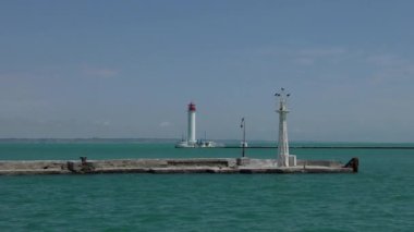 Odessa Port bağlantı noktası girerek gemiden deniz feneri.