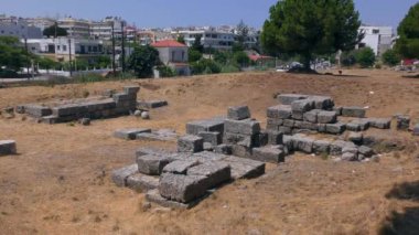 Antik Yunan şehirlerinin kalıntıları. Rodos, Yunanistan.