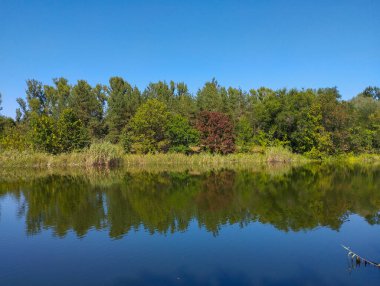 Gölün berrak yüzeyi, sonbahar ağaçlarının canlı renklerini yansıtarak simetrik ve sakin bir görüntü oluşturur. Hava bir sessizlik ve sükunet hissi ile dolu, sizi şehrin koşuşturmacası ve koşuşturmasından kaçmaya davet ediyor..