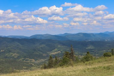 Ormanla kaplı yeşil yamaçların, küçük köyleri olan bir vadiye sorunsuzca indiği dağlarda sıcak bir yaz. Uçsuz bucaksız mavi gökyüzü, dağ zirvelerinin tepelerine uzanan yumuşak beyaz bulutlarla süslenir..