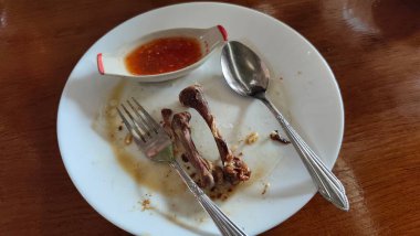 Lezzetli bir Asya yemeği yakın çekim