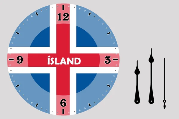 Cara Reloj Islandia Cara Reloj Con Diseño Gráfico Bandera Islandia — Foto de Stock