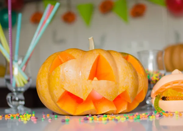 Carved Pumpkins Jack Lanterns Halloween Helloween Concept Stock Image