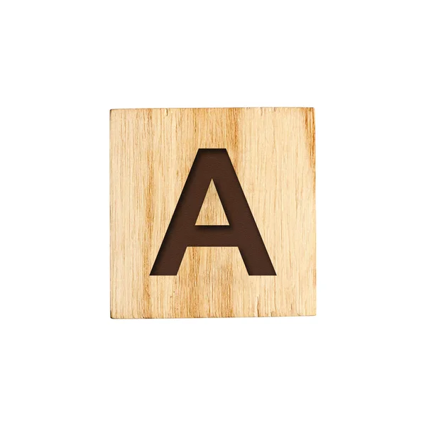 Letter Engelse Alfabet Een Houten Kubus Onderwijs — Stockfoto