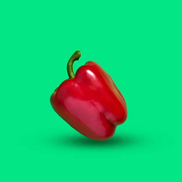 Pimentos Doces Fundo Verde Produtos Naturais — Fotografia de Stock