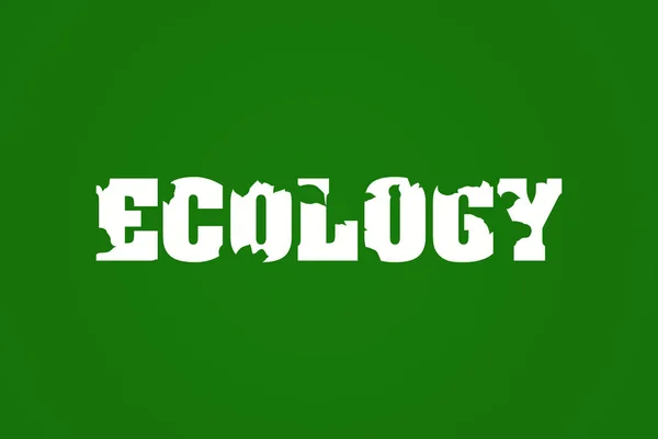 Inscriptie Ecologie Een Groene Achtergrond Het Concept Van Puur Natuur — Stockfoto