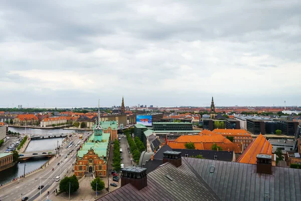 Kopenhag, Danimarka - 10 Temmuz 2018 yukarıdan güzel görünüm mimarisine Kopenhag. Mimarisi. Seyahatler.