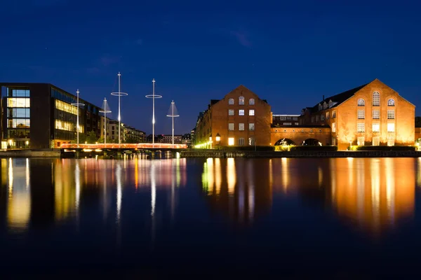 Bella Vista Notturna Dell Architettura Copenaghen Paesaggio Urbano Viaggi — Foto Stock