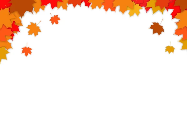 色とりどりの紅葉と秋の背景 白い背景 コピー スペース — ストック写真