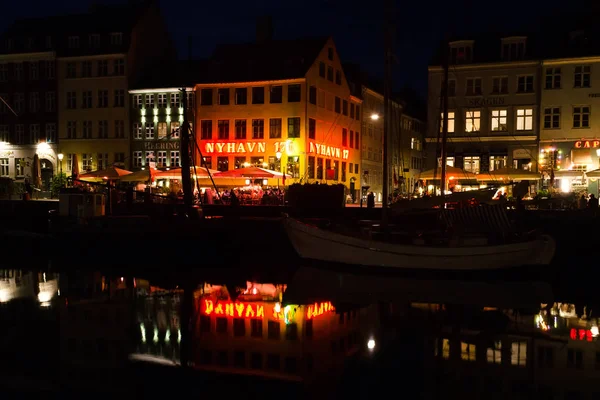 Копенгаген Дания Июля 2018 Года Ночной Вид Архитектуру Нью Хавена — стоковое фото