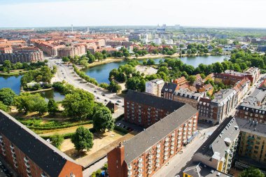 Üstten görünüm Kopenhag güzel mimarisinin. Danimarka. Mimarisi. Seyahatler.