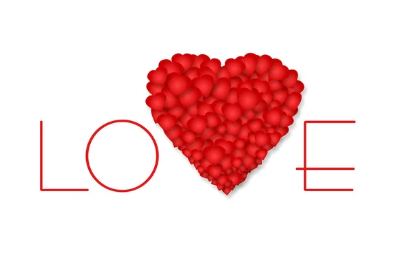 Inscrição Amor Coração Vermelho Sobre Fundo Branco Isolado Dia Das — Fotografia de Stock