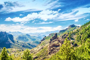 Dağların güzel manzara. Grand Canaria. İspanya. Seyahat eder. Geri kalan.