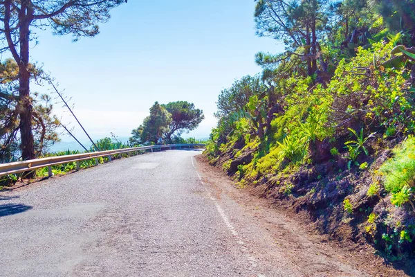 Las sinuosas carreteras de montaña de Gran Canaria. España. Viaja. Transporte. Descanso verano . —  Fotos de Stock