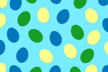 Paskalya arka plan mavi bir arka plan üzerinde renkli yumurta ile. Arka planlar