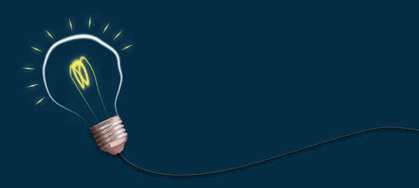 Concept Idea. Light bulb on a blue background. The concept of bright ideas for business, frequently asked questions, creative inspiration. Business. Creation.