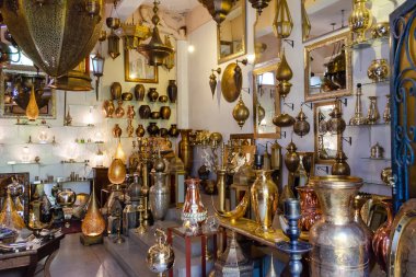 Marakeş güzel hediyelik eşya dükkanı, Fas Travels