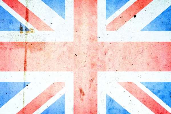 Flagge Großbritanniens auf einer alten Betonmauer. Hintergrund — Stockfoto