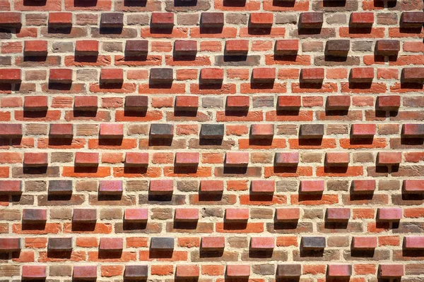 Textura de uma bela parede de tijolo vermelho. Histórias. T — Fotografia de Stock