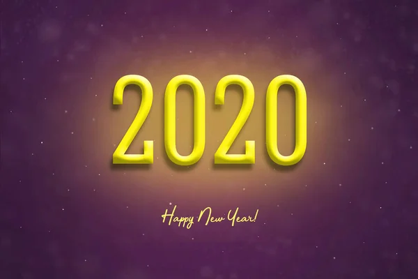 2020, inscrição amarela néon sobre fundo escuro. Fundo de Natal . — Fotografia de Stock