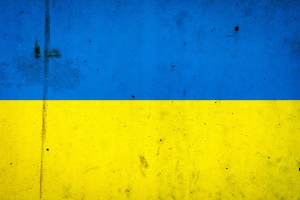 우크라이나 국기가 콘크리트 있습니다 플래그 — 스톡 사진
