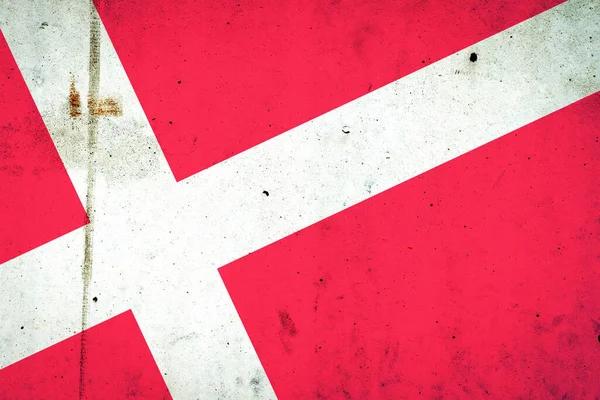 Bandera Dinamarca Muro Hormigón Banderas Europa Viajes —  Fotos de Stock