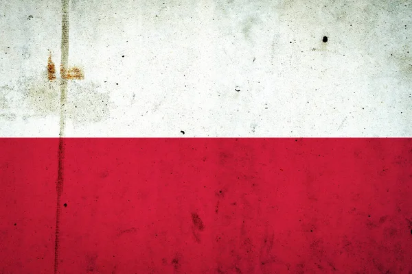 Bandera Polonia Muro Hormigón Viaja Banderas —  Fotos de Stock