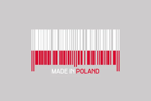 Gemaakt Polen Barcode Vorm Van Vlag Van Polen Geïsoleerd Een — Stockfoto