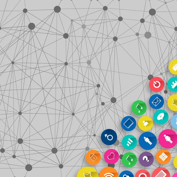 Soziale Symbole Auf Grauem Hintergrund Kopierraum Social Media Konzept Kommunikation — Stockfoto