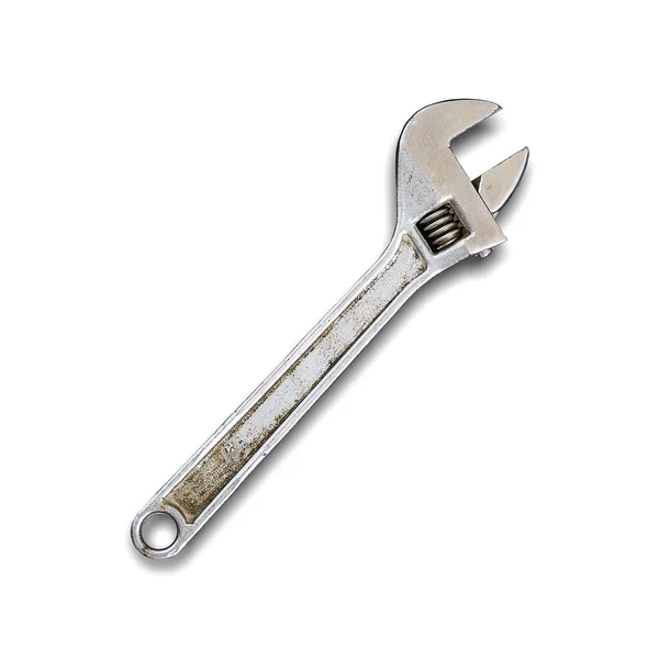 Adjustable Wrench White Background Isolated Instruments — Stock Photo, Image