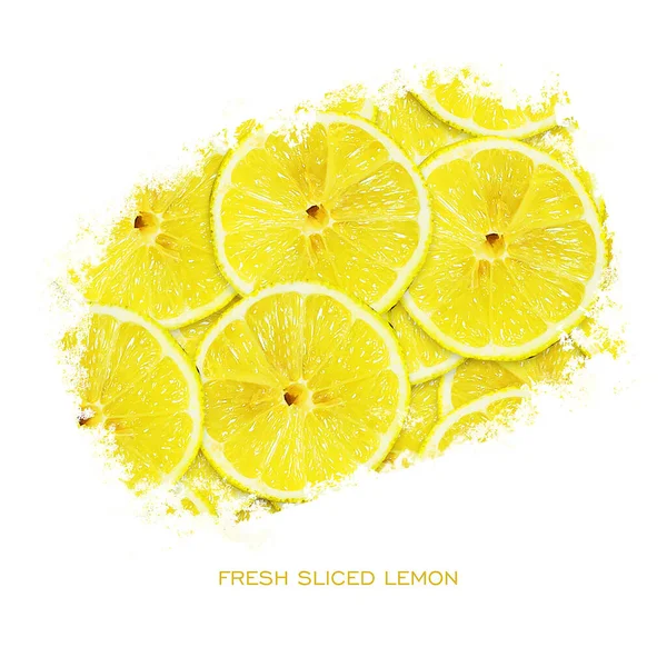 Limão Fresco Fatiado Isolado Sobre Fundo Branco Produtos Orgânicos Comida — Fotografia de Stock