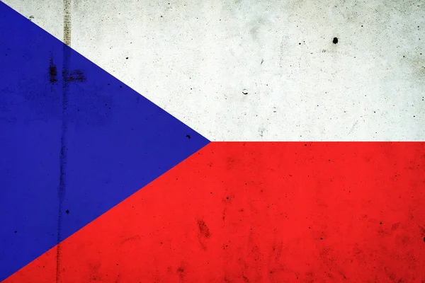 Прапор Чехії Бетонній Стіні Подорожі Прапори Європи — стокове фото